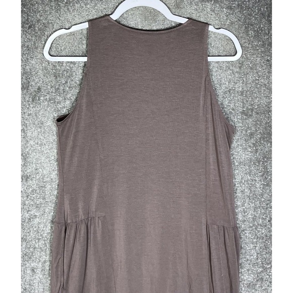 Garnet Hill Sleeveless Keyhole Mesh Lined Dress Womens Size Small Brown Pockets - Picture 7 of 11